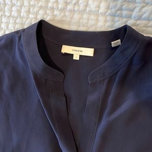 Vince navy silk blouse size s